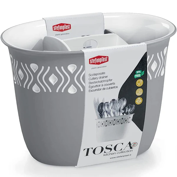Scolaposate Tosca 19x13x14cm Bianco E Grigio 55702