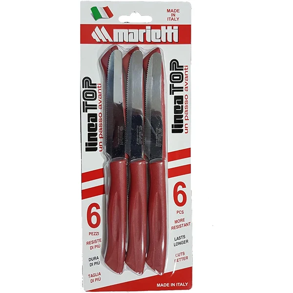 Coltelli Da Tavola Top 6 Pz Rosso Marietti