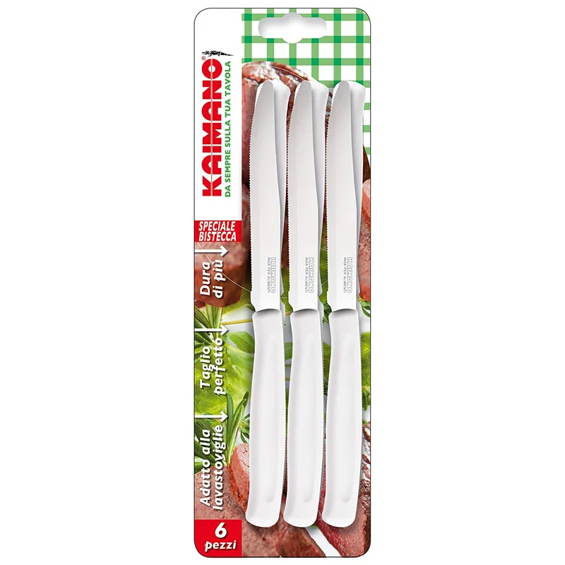 Coltelli Dinamik Bistecca 6pz Bianco