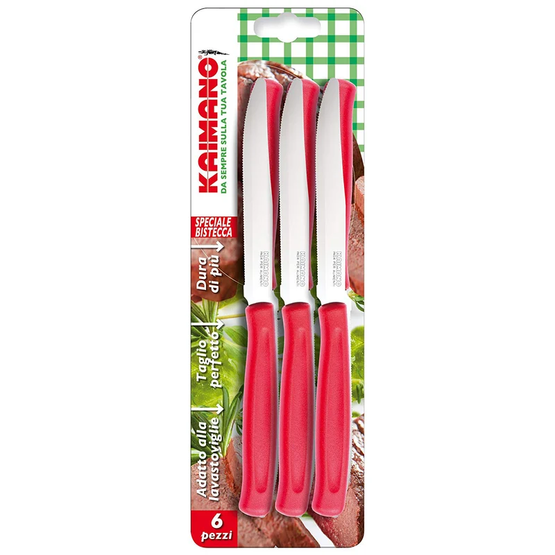 Coltelli Dinamik Bistecca 6pz Rosso