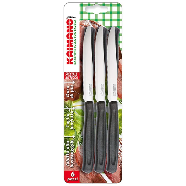 Coltelli Dinamik Bistecca 6pz Nero