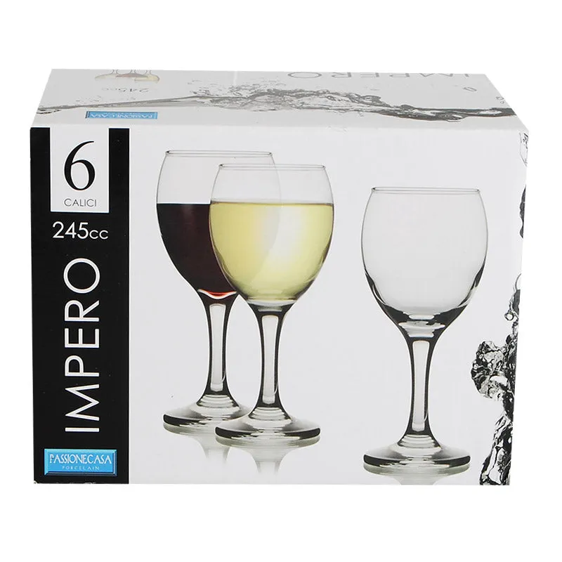 Set 6 Calici Vino 245cc Impero