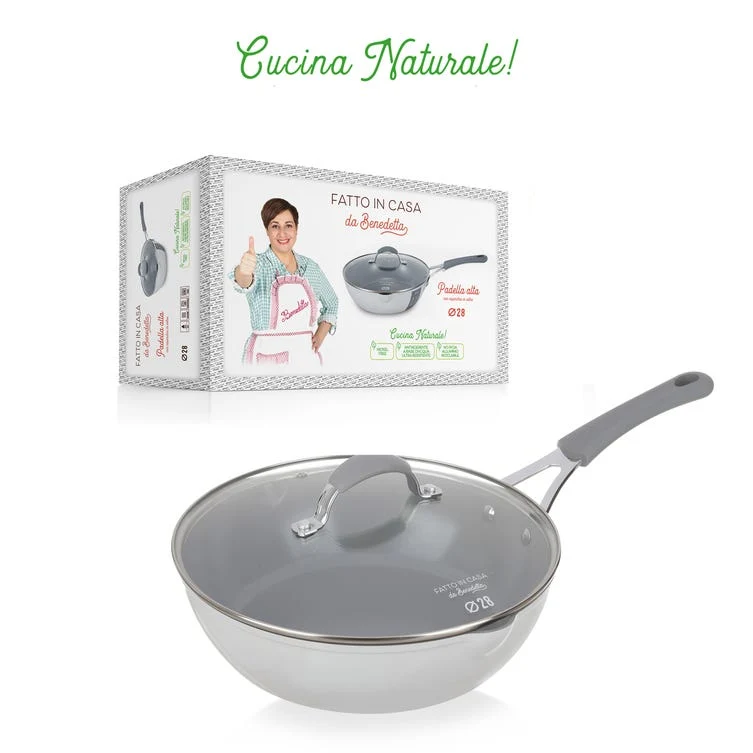 Padella alta 28 cm con coperchio