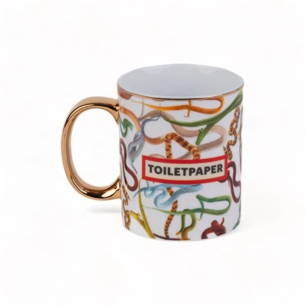 Seletti Tazza In Porcellana "Toiletpaper Home" Ø 8 H. 10 Cm - Snakes -