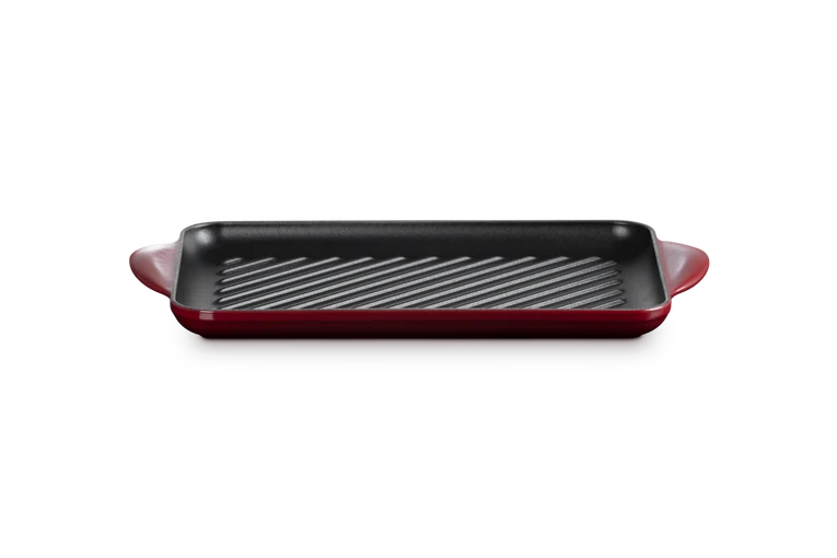 Grill rettangolare Tradition in ghisa vetrificata 32 cm, color garnet