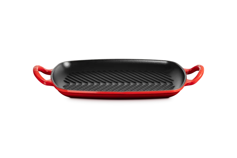 Grill rettangolare Evolution in ghisa vetrificata 30 cm, color ciliegia
