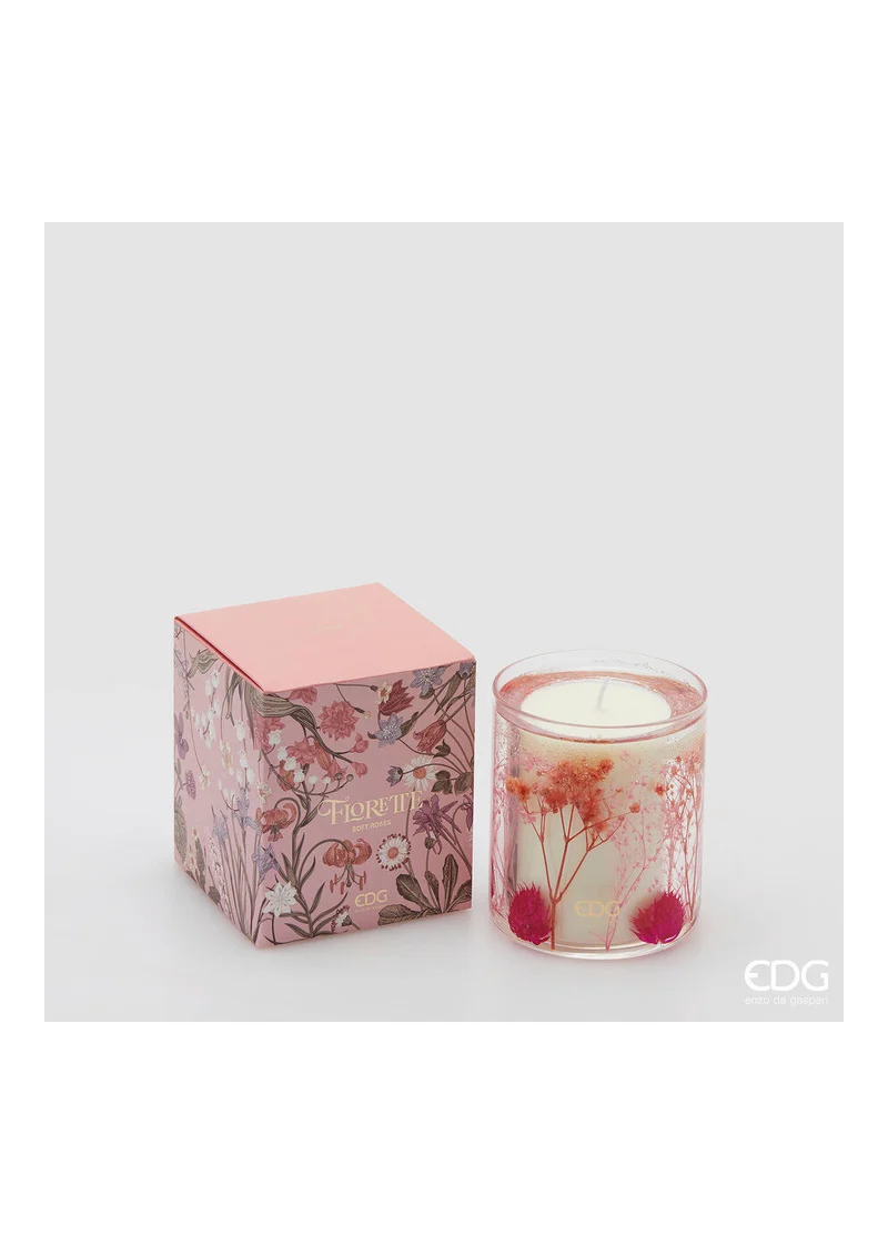 EDG Candela Bicchiere Vetro H9 Soft Roses