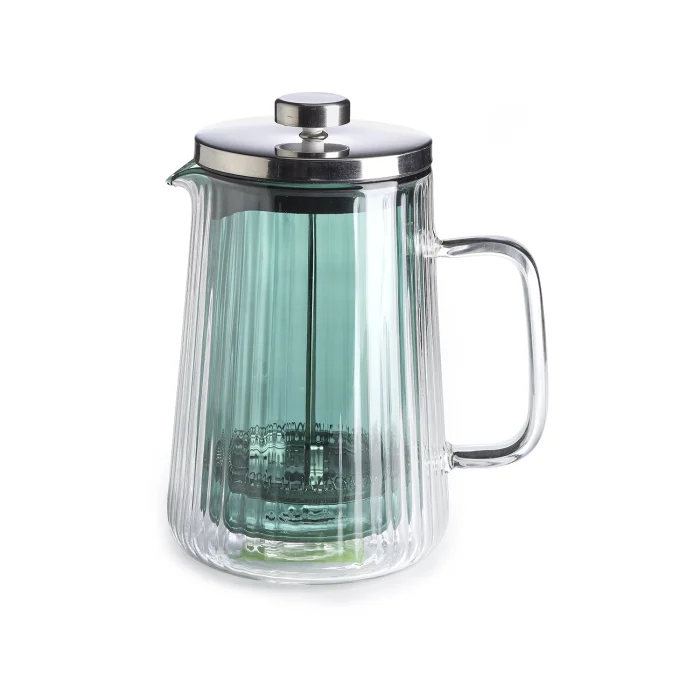 Narciso pressofiltro plissé in vetro borosilicato con coperchio in acciaio