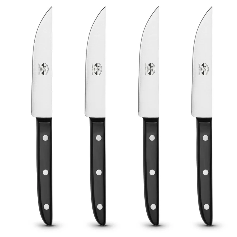 laboratorio 01 set 4 coltelli da bistecca 11,5 cm, nero