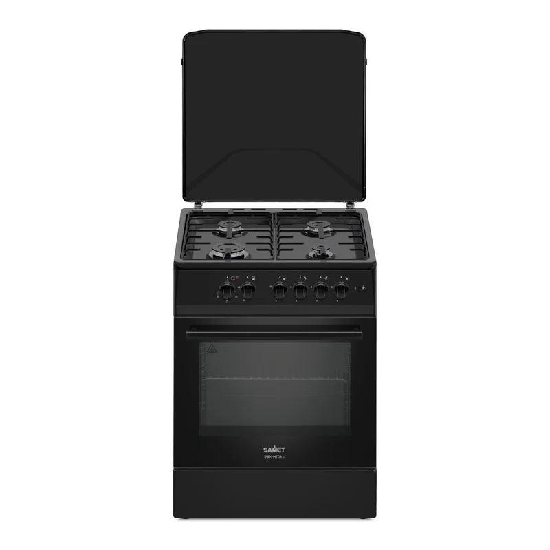 Cucina a gas Tremiti 60x60 con forno a gas e grill elettrico 70 litri nero classe A Samet Indomita Line