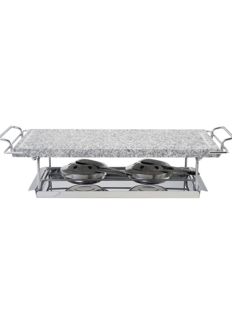Grill da Tavolo con Pietra Ollare cm 19 x 37