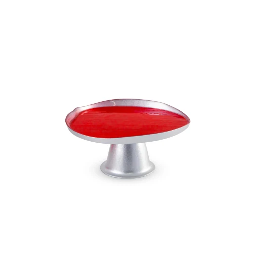Alzatina in vetro - 21 cm Argento e Rosso