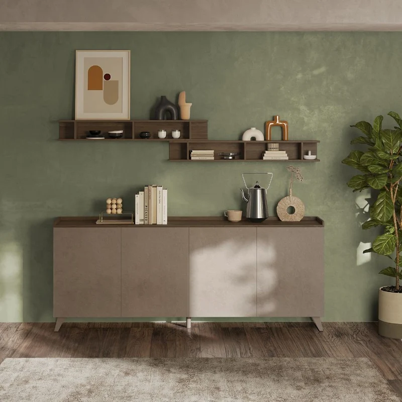 Madia Polan 4 ante colore bronzo e mercure