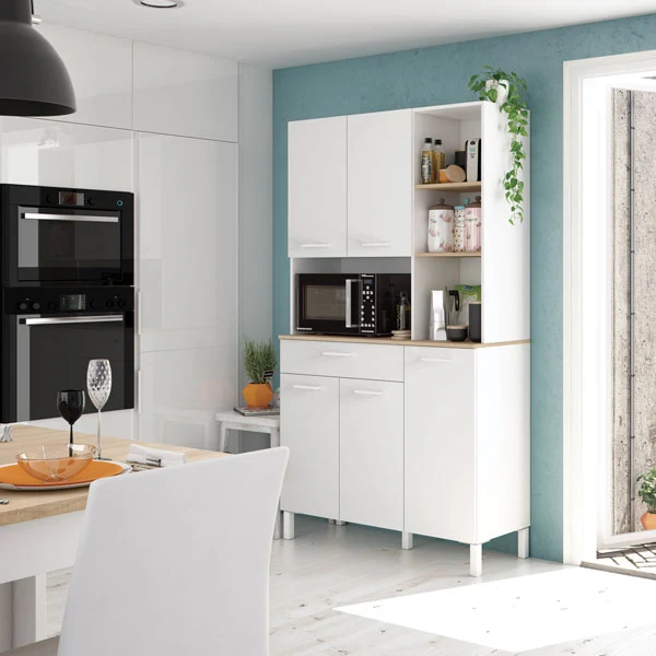 Armadio cucina 5ante 1cassetto 3ripiani bianco canadian 108x40x186h