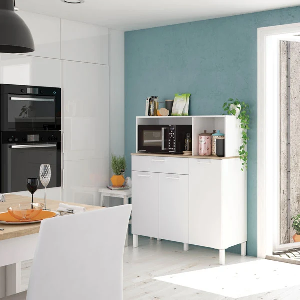 Armadio cucina 3ante 1cassetto 1ripiano bianco canadian 108x40x126h