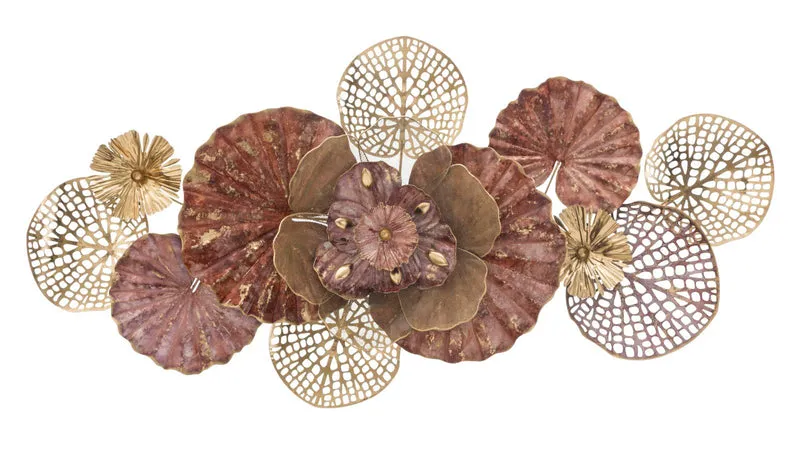 Pannello Decorativo in Ferro Floreale 118x10x58 cm