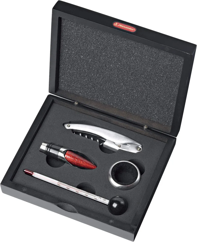 Set da Vino Sommelier 4 Pezzi con Cofanetto Alexander Easy