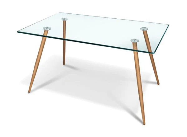 Tavolo vetro young wood 120x80x75h