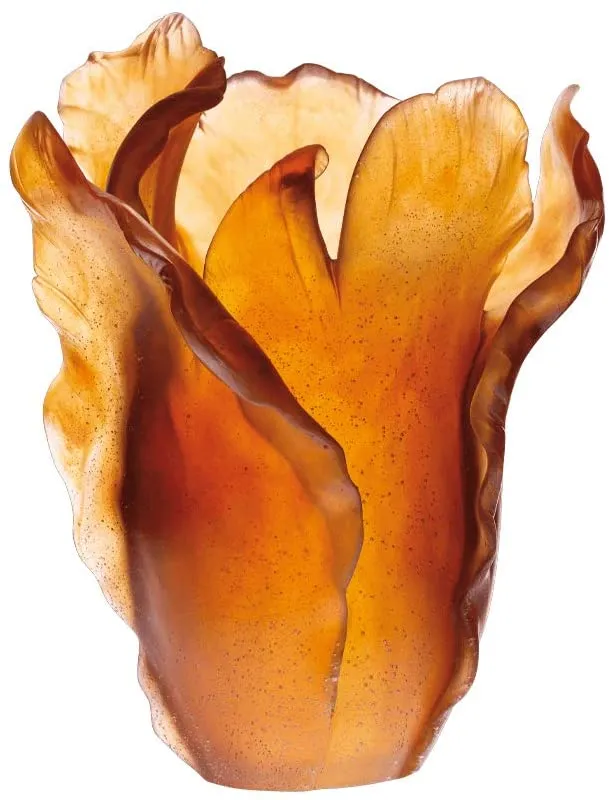 Daum Crystal Vaso Tulipe Ambra Grande
