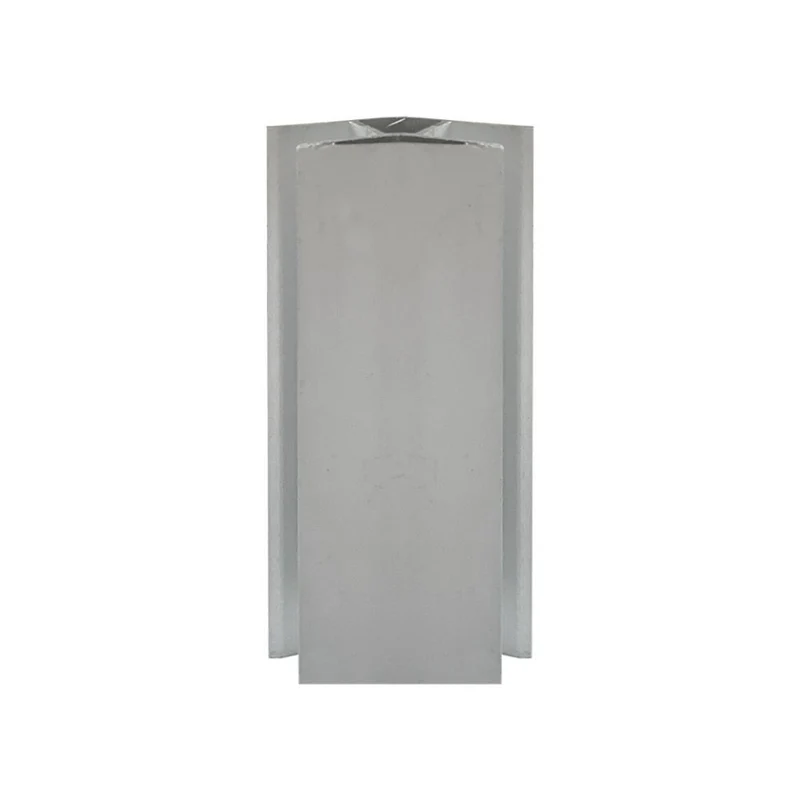 Angolare per zoccolo 90° R12 doppio rivestimento in PVC alluminio satinato H 10 cm.