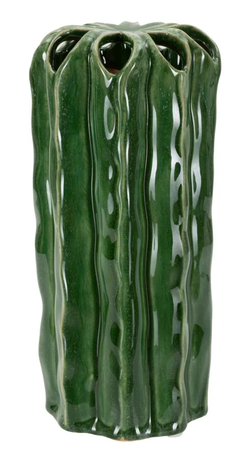 Vaso Cactus Tall Ø11,5x23,5 cm in Ceramica Verde