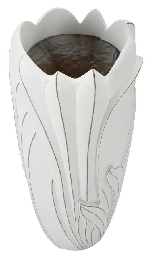 Vaso Gardy Ø30,5x69 cm in Resina Bianco effetto lavato