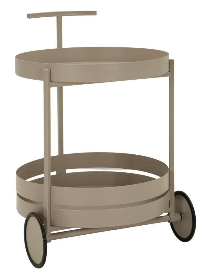 Carrello Saturno Tortora 40x49,5x61 cm in Metallo Grigio tortora