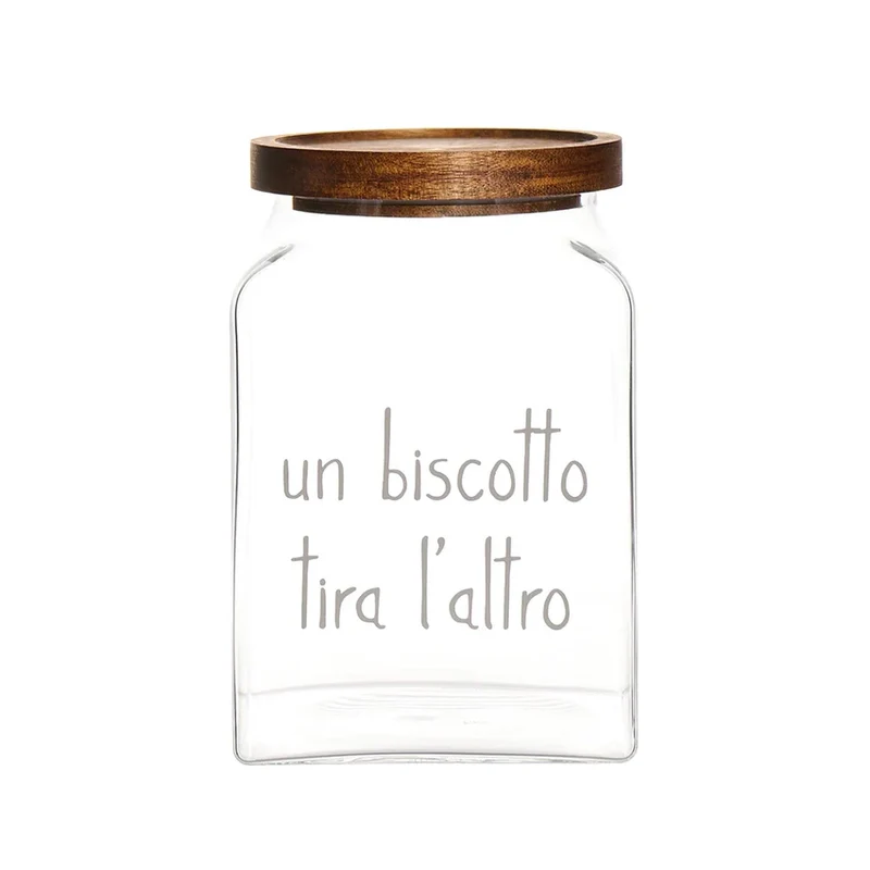 Barattolo "Un biscotto tira l'altro" 12x12x18 cm