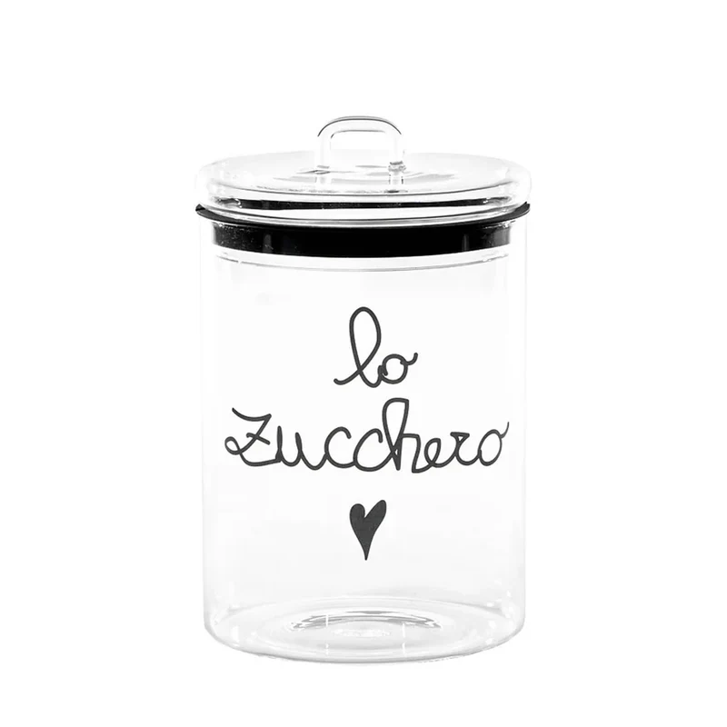 Barattolo in vetro "Lo zucchero" 12 cm