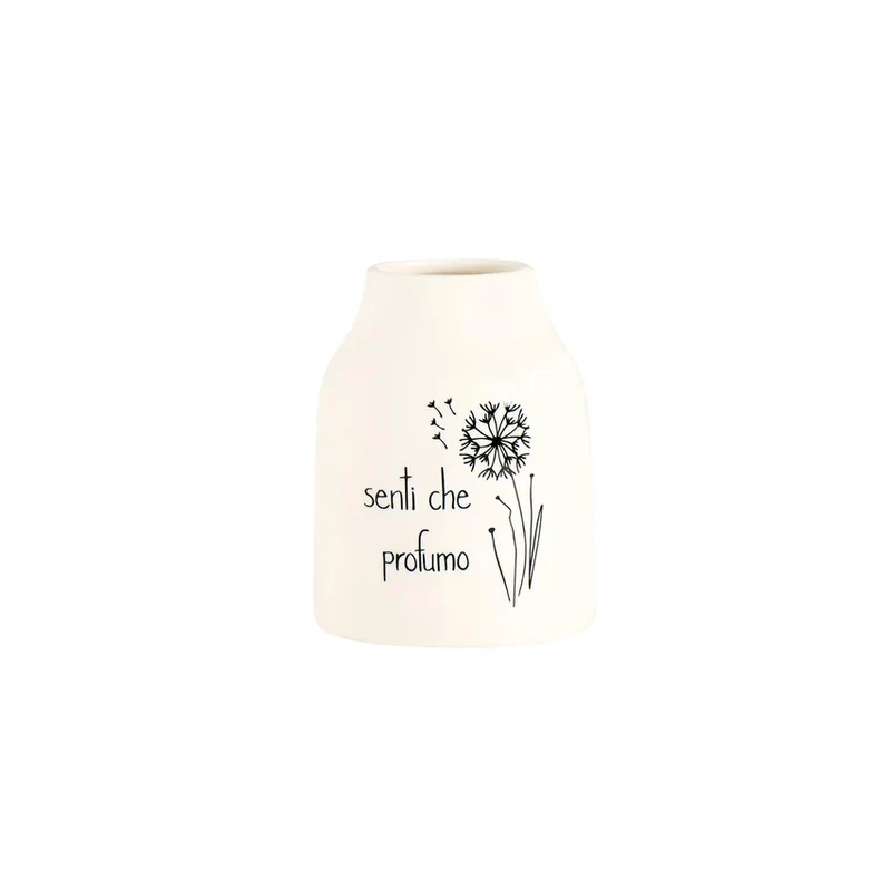 Vaso Portafiori in gres "Senti che profumo" 13 cm