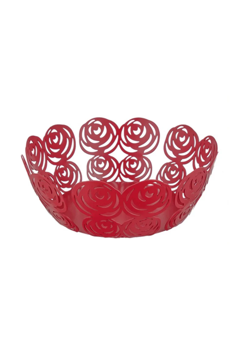 Montemaggi Cestino portapane Rose Rosse Metallo