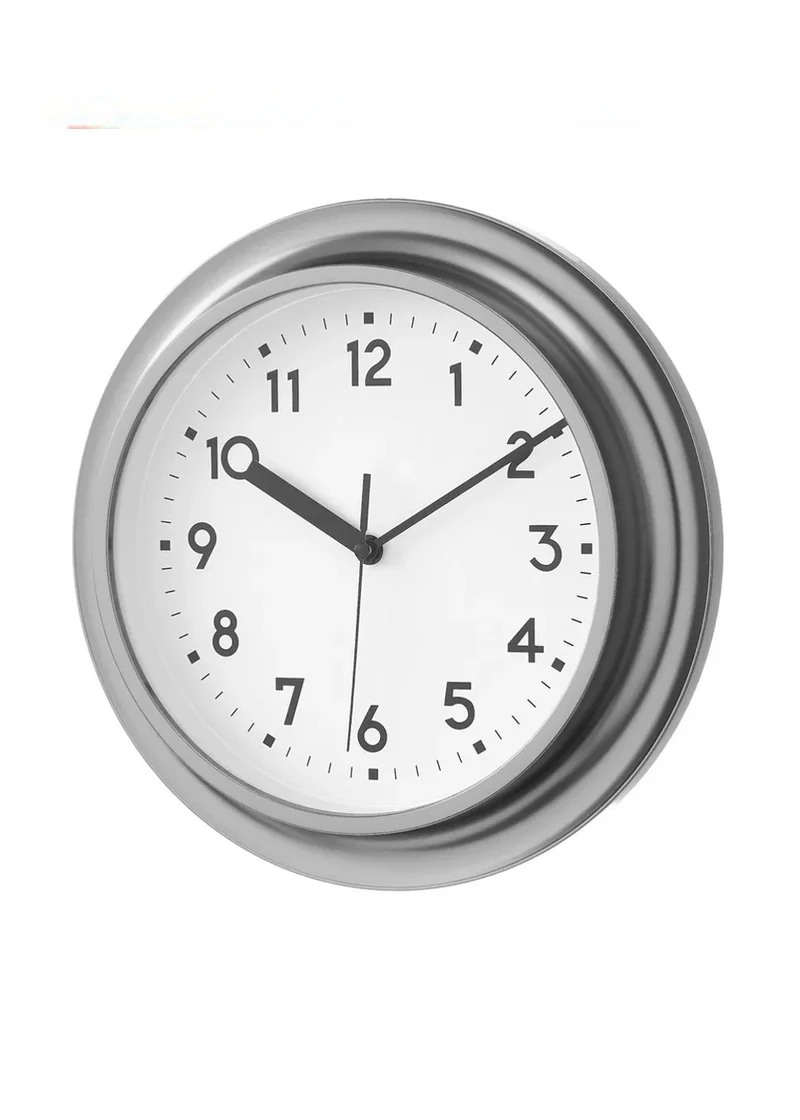 Unimasa Orologio da Parete Tondo Silver Cromato