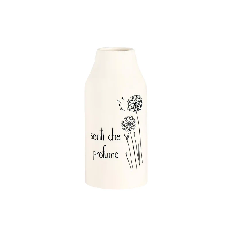 Vaso Portafiori in gres "Senti che profumo" 19 cm