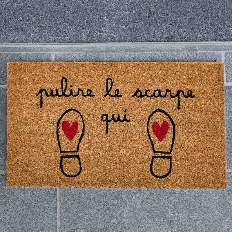 Zerbino "Pulire le scarpe qui"