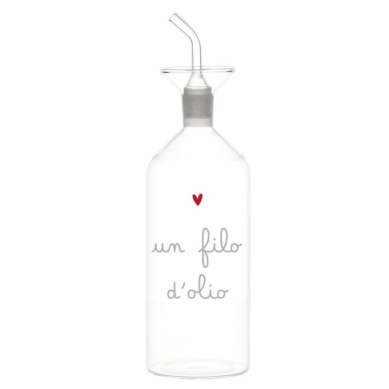 Bottiglia olio "Un filo d'olio" cuore 500ml