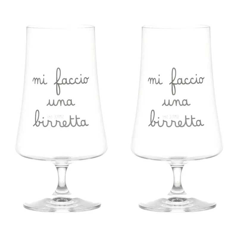 Set 2 Bicchieri birra Mi faccio una birretta - 55cl