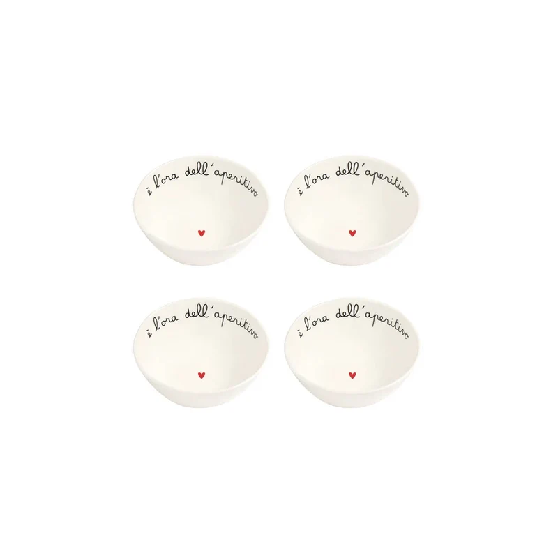 Set 4 Coppette in gres E' l'ora dell'aperitivo