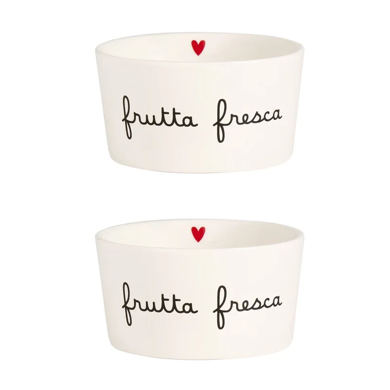 Set 2 Coppette in gres Frutta fresca