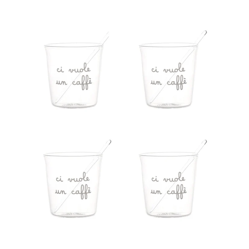Set 4 bicchierini espresso Ci vuole un caffè