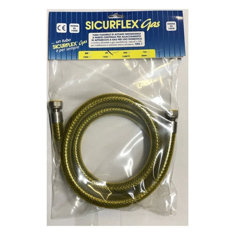 Tubo gas e gpl X10134 da 2 mt acciaio inox ff ½