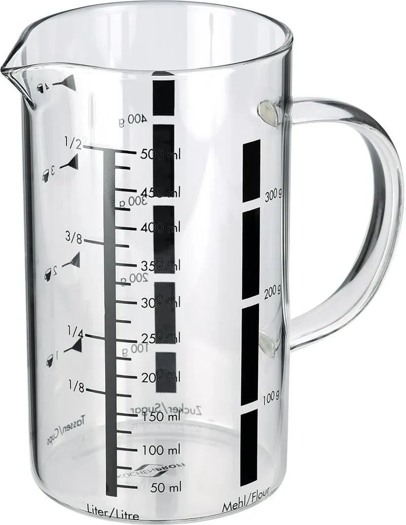 MISURINO GRADUATO IN VETRO BOROSILICATO 0,5 LITRI