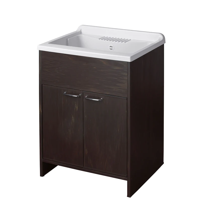 LAVATOIO PVC CON SPORTELLI COLOR WENGE 60X50