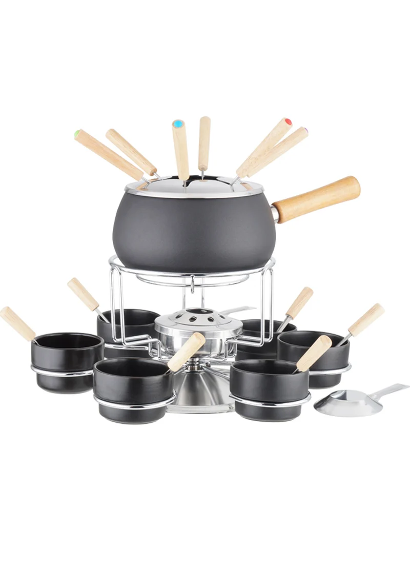 Eva Collection Set Fonduta Bourguignonne 23 pezzi Nero Opaco