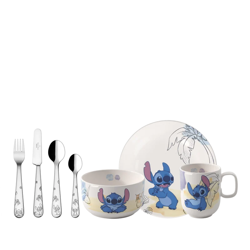 Disney Stitch Set di stoviglie per bambini 7 pz. in porcellana