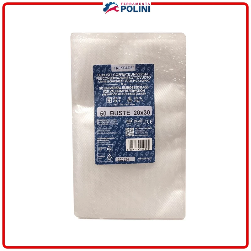 Buste 20 x 30 cm goffrate per sottovuoto - 50 pz