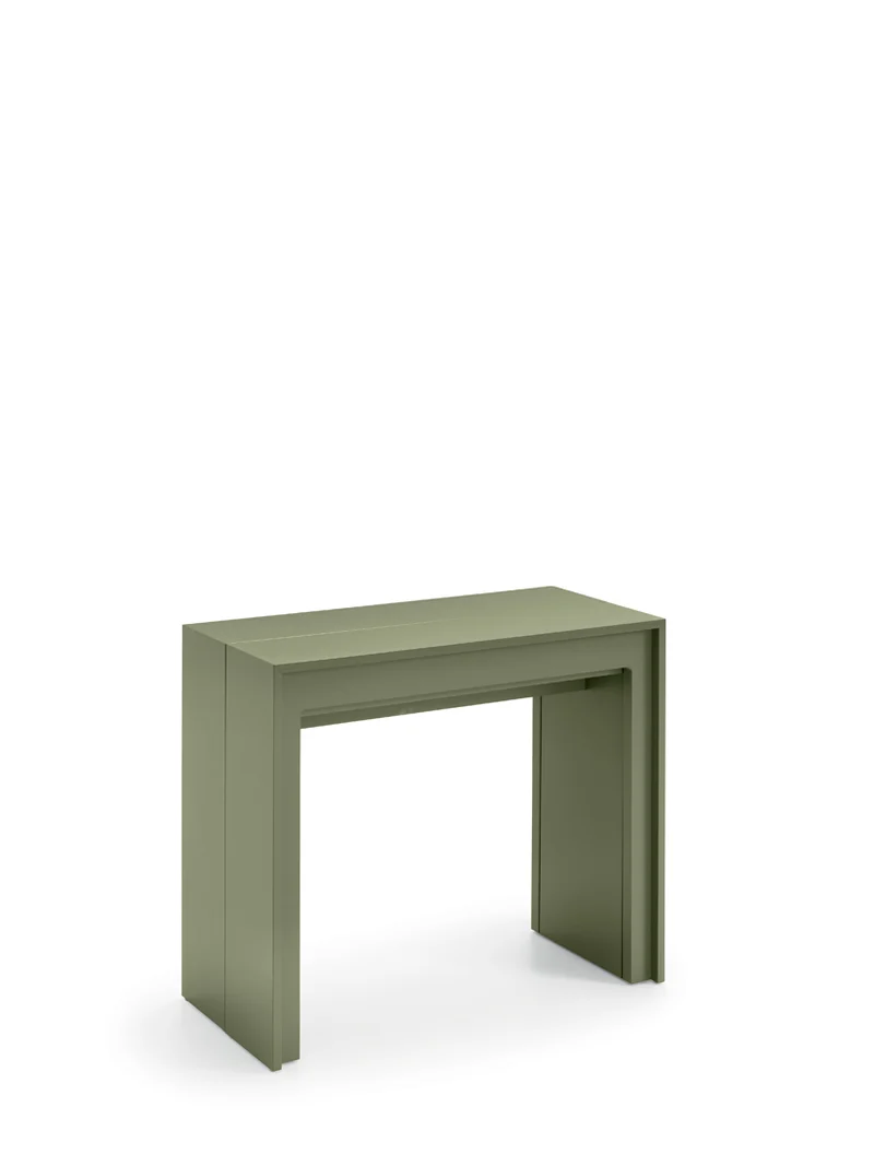 Consolle Allungabile Pinocchio 90x42,5/302,5x78 cm in MDF Laccato Verde Opaco