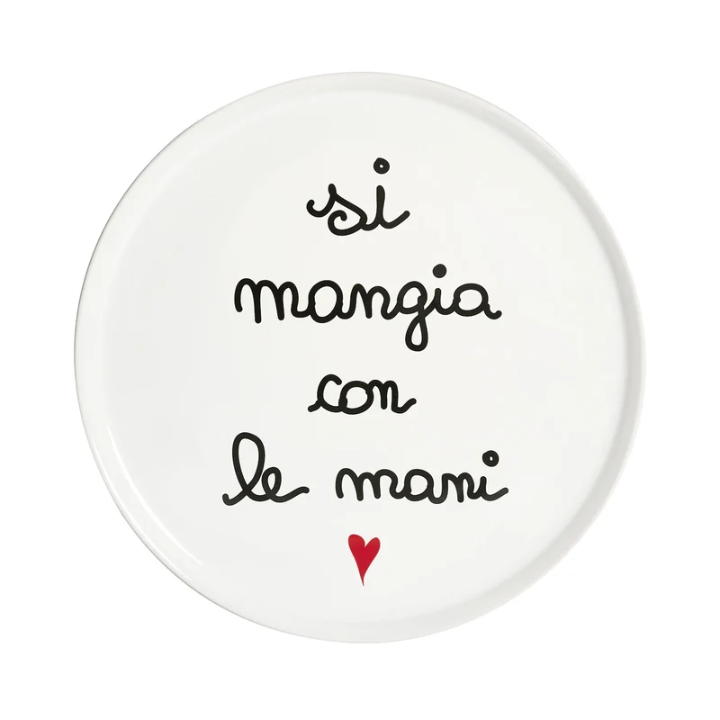 Piatto pizza "Si Mangia Con Le Mani" - 31,5 cm