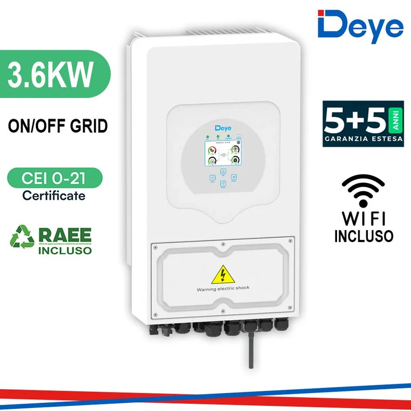 INVERTER ON/OFF GRID 3.6KW CEI 0-21 5ANNI GRARANZIA