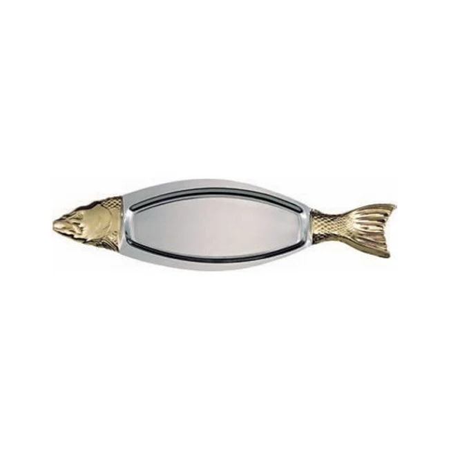Vassoio buffet inox pesce dorato cm.94x26.5 ***