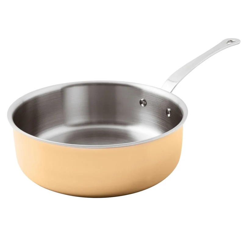 Casseruola rame bassa 1 manico ø cm.24 h.8 lt.3.6